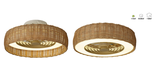 8226 Kilimanjaro mini -tuuletinvalaisin 58,5cm rottinki IP44, Design José Ignacio Ballester, Mantra, E.litevalaisimet - Tuulettimet - 006923 - 1