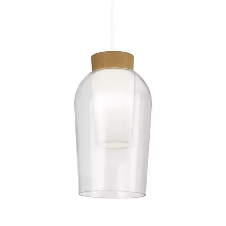 8278 Nora riippuvalaisin, valkoinen / puu, mAntra, e.litevalaisimet - Riippuvat valaisimet - 005963 - 1