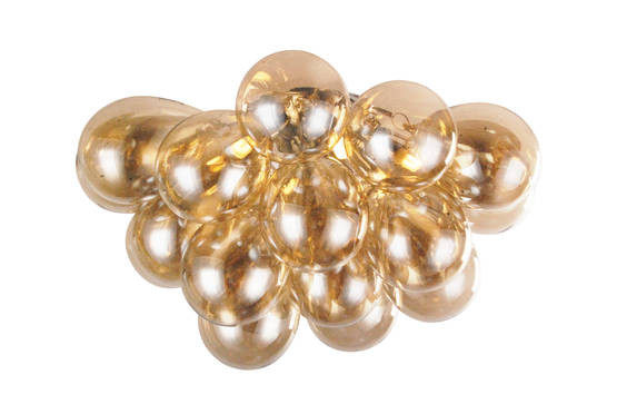 Illusia plafondi, amber lasi, 50cm, kromi, 6xG9, AT-Valaisin - Plafondit - 011653 - 1