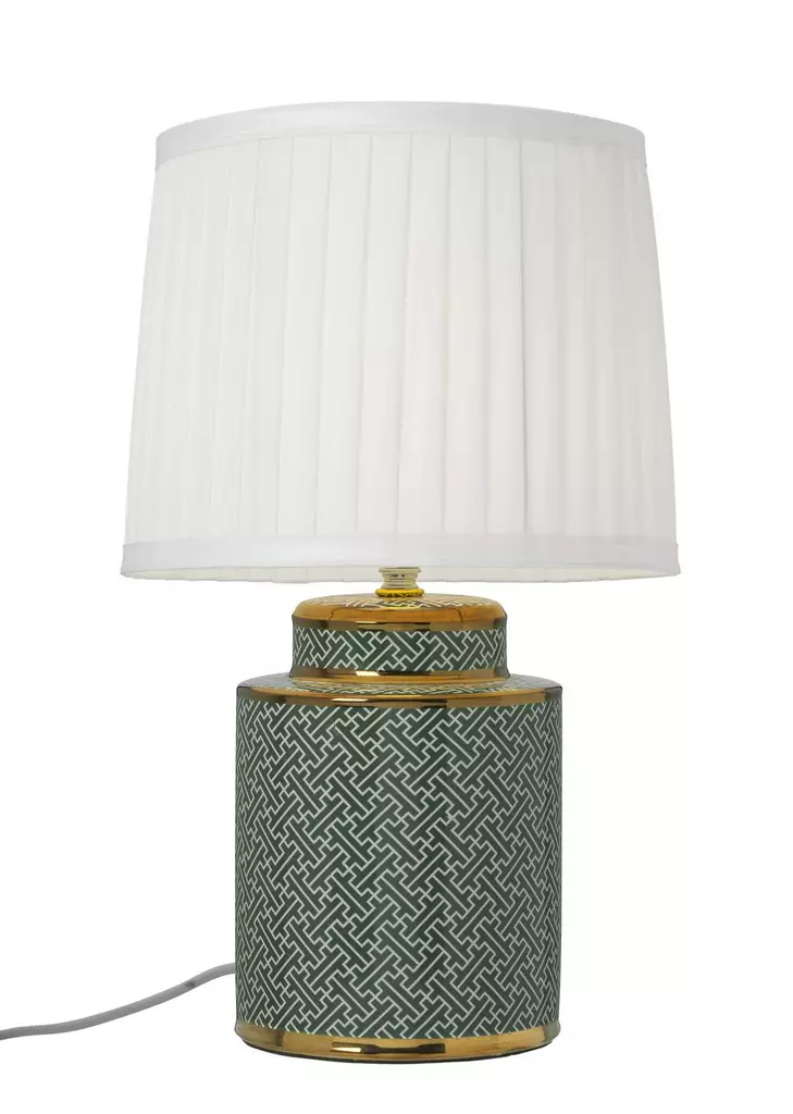 B2151GR Maze pöytävalaisin vihreä, valkoinen varjostin, Cottex - Pöytävalaisimet - 008163 - 1