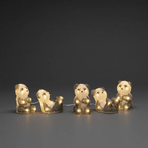 6234-103 Pienet Pandat - valosarja, 5 kpl pikku pandakarhuja ulos tai sisälle, Konstsmide - Valosarjat ulos - 183773 - 1