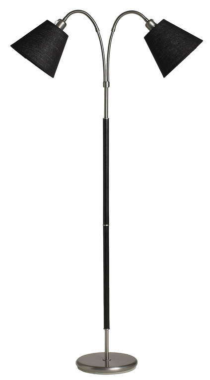 G759/76 2-osainen lattiavalaisimen runko ilman varjostimia, musta/metalli, 2xE27, AH Belysning - Lattiavalaisimet - 184733 - 1