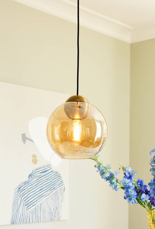 743209 Bubbles kattovalaisin 24cm, amber/antiikkimessinki, Halo Design - Riippuvat valaisimet - 184743 - 1