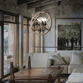 130903 Corda SP3 riippuvalaisin, hamppuköysi, musta, 3xE14, Ideal-lux, Finvalo - Riippuvat valaisimet - 181574 - 2