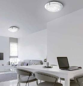 5091 Crystal led - plafondi, pyöreä, peili, kromi, kristalli, 18W led, 4000K, 1800lumen, 36cm, Mantra, E.lite - Plafondit - 181144 - 3