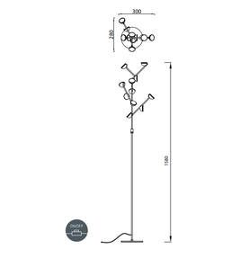 6268 ADN - lattiavalaisin, 30W led, 1650 lumen, valkoinen, Mantra, E.litevalaisimet - Lattiavalaisimet - 006904 - 2