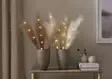 581-57 valkoinen/ 581-58 ruskea Plumes koristehöyhenoksa led-valoilla, Star Trading - Muut - 004794 - 10
