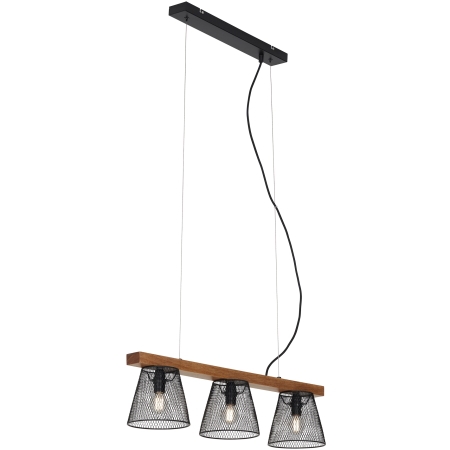 4077-035 Taunus 3-osainen kattovalaisin, musta / puu, Briloner, E.liltevalaisimet - Riippuvat valaisimet - 184394 - 1