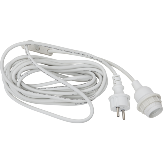 418-35 Valkoinen johtosarja ulkokäyttöön, 5m johto, E27, Star Trading, Noortrade - Terassivalaisimet - 005324 - 1