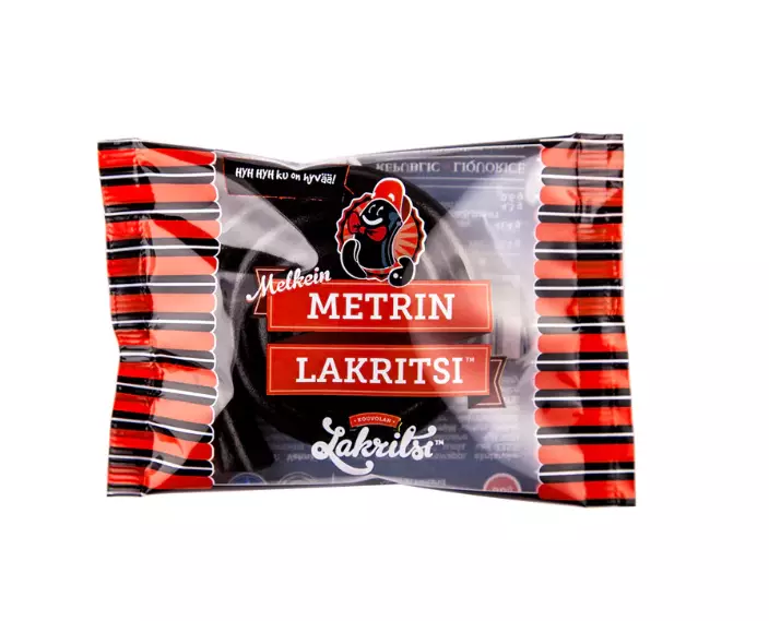 Melkein metrin lakritsi - kiekko 80g, Kouvolan Lakritsi - SISÄVALAISIMET - 003034 - 1