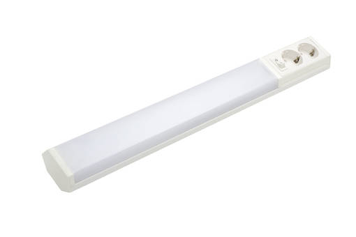 4107101 Handy 550 IP21 työpistevalaisin valkoinen 2 pistorasialla, 8W 800lumen, 3000K/4000K, Airam - Välitilan valaisimet - 182734 - 1