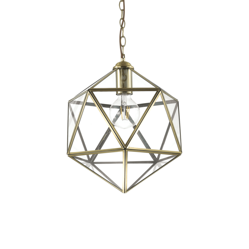 168852 Deca SP1 Small - riippuvalaisin, antiikkimessinki, kirkas lasi, E27, Ideal-lux - Riippuvat valaisimet - 182754 - 1