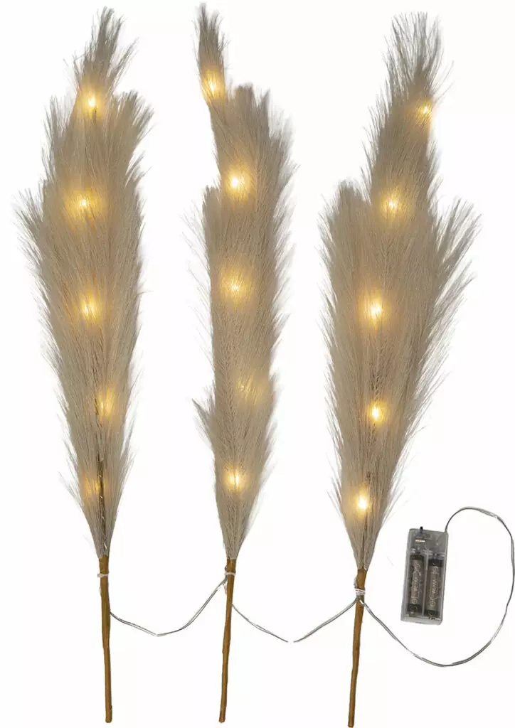 581-57 valkoinen/ 581-58 ruskea Plumes koristehöyhenoksa led-valoilla, Star Trading - Muut - 004794 - 1