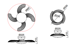 8234 Aloha - tuuletinvalaisin 52cm valkoinen/puu, design Santiago Sevillano, moottori 30W, 45W led, Mantra, E.litevalaisimet - Tuulettimet - 006935 - 2