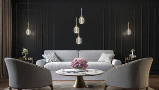 1471-52 Champagne 3-osainen kattovalaisin, Design by Grönlund - Riippuvat valaisimet - 009245 - 2