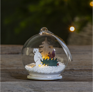 271-84 Forest Friends lasipallo - pöytäkoriste, led-valo, paristokäyttöinen, StarTrading, Noortrade - Muut - 183855 - 2