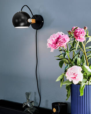 734108 D.C mini seinävalaisin musta/puu, G9, Halo Design - Seinävalaisimet - 184455 - 2