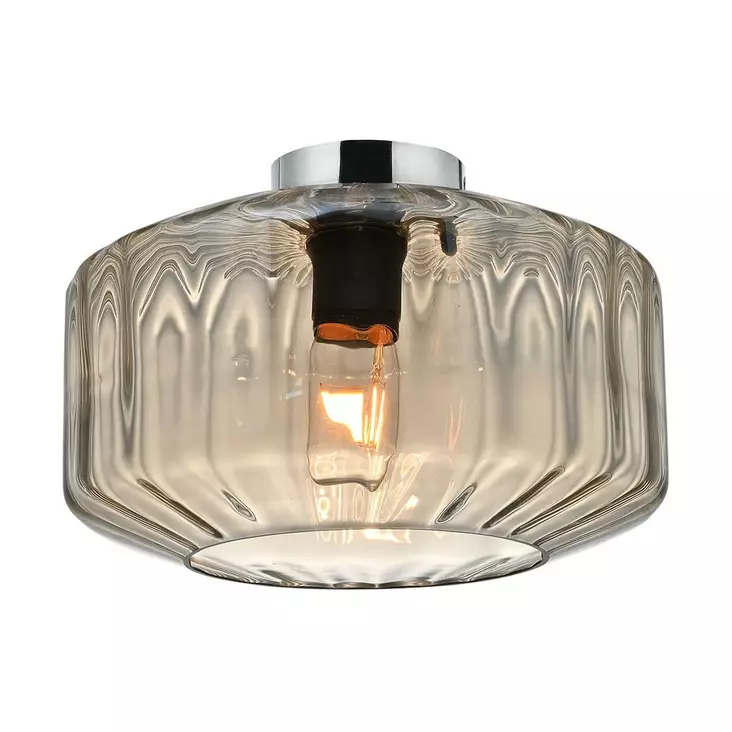 17220-96 Cardigan 29cm plafondi, kromi / konjakkilasi, E27, Design by Grönlund - Plafondit - 183785 - 1