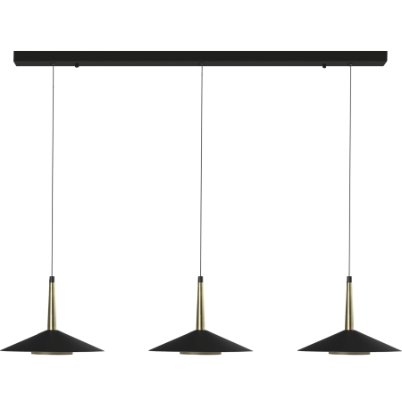 7475 Orion 3-osainen riippuvalaisin, musta / antiikkimessinki, Designer Hugo Tejada, Mantra, E.litevalaisimet - Riippuvat valaisimet - 184245 - 1