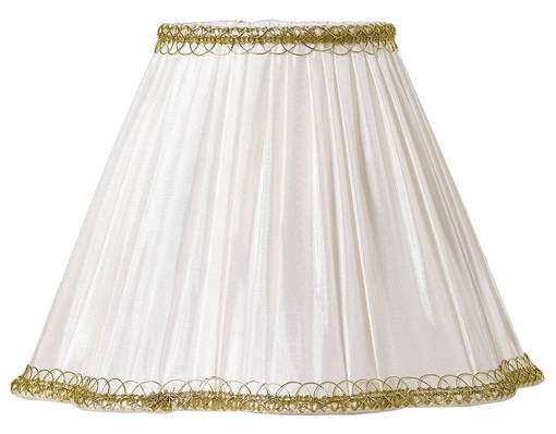 SK 361 09 beige, luonnonvalkoinen kangas, kultareunus, E27, kippimallinen, AH Belysning - Kankaiset varjostimet ja muut kuin lasi - 012385 - 1