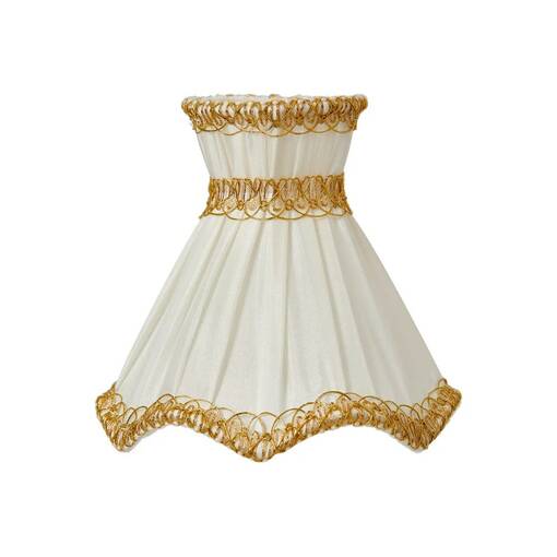 SK 499/09 Viol kruunuvarjostin, luonnonvalkoinen/kulta, Armaturhantverk - Kankaiset varjostimet ja muut kuin lasi - 182905 - 1