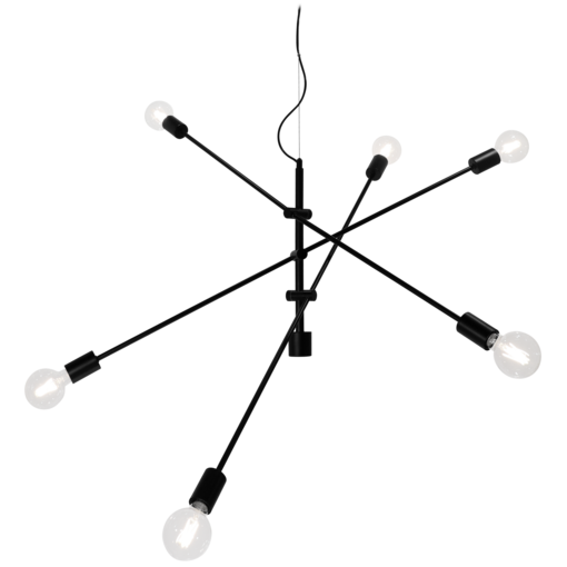 K44117-6MU Desiree 6-osainen riippuvalaisin, musta, 6xE27, Sessak - Riippuvat valaisimet - 183815 - 1