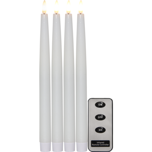 063-59 Paristokäyttöiset Flamme - antiikkikynttilät 28,5cm kaukosäätimellä, 4 kpl, StarTrading, Noortrade - Kyntteliköt ja kynttilät - 183875 - 1