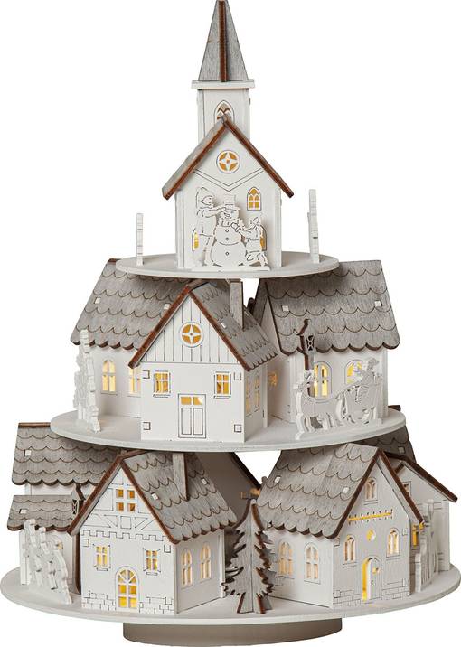 272-18 Grauberg kylä led-valolla ja soittorasialla, paristokäyttöinen, StarTrading, noortrade - Muut - 185285 - 1