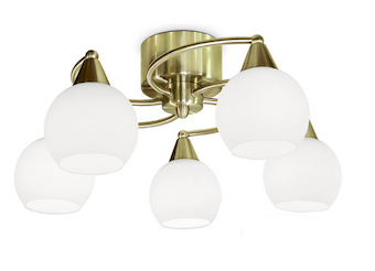 Iris 5-osainen plafondi, antiikkimessinki - Plafondit - 100035 - 1