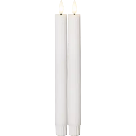 061-63 valkoinen/ 061-78 roosa Flamme Stripe led antiikkikynttilä 25cm 2kpl, StarTrading - Kyntteliköt ja kynttilät - 009986 - 1