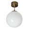 Klassinen lasipallovalaisin 25cm opaalilasilla lyhyessä antiikkimessinginvärisessä varressa, E27, AH-Belysning - Riippuvat valaisimet - 100116 - 1