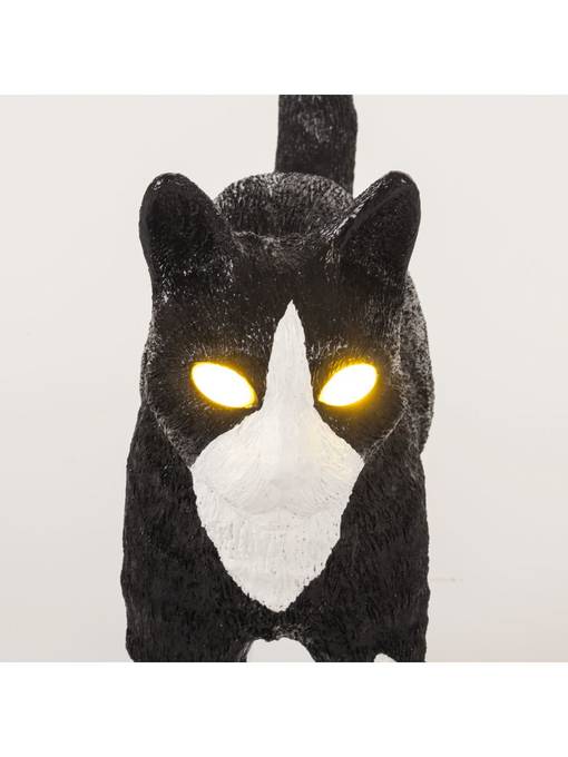 15042 Jobby The Cat - kissa valaisin musta/valkoinen, ladattava, Design by Studio Job, Seletti - Pöytävalaisimet - 183476 - 1