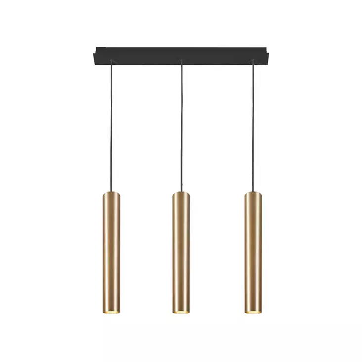 7863 Eye 3-osainen riippuvalaisin, tankomalli, harjattu kulta / musta, 3xGU10, Nowodvorski, E.litevalaisimet - Riippuvat valaisimet - 184196 - 1