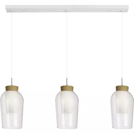 8277 Nora 3-osainen kattovalaisin valkoinen / puu, Design José Ignacio Ballester, mAntra, e.litevalaisimet - Riippuvat valaisimet - 007066 - 1