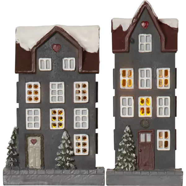 992-70-1 Hus Talot pöytäkoriste 2kpl setti, paristokäyttöinen, Star Trading, noortrade - Muut - 006586 - 1