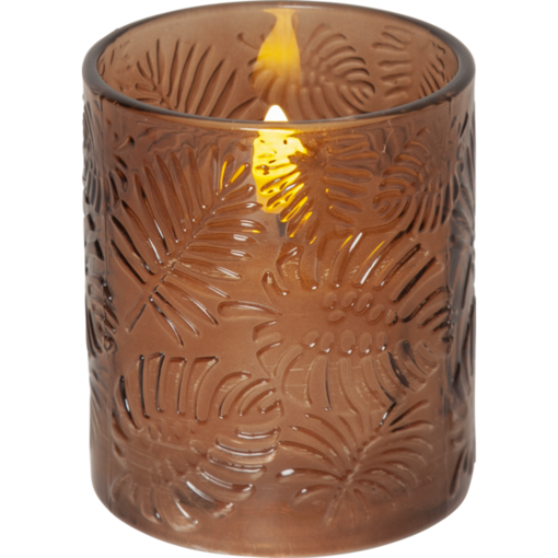 061-73 Flamme Leaf pöytäkynttilä 10cm ruskea, StarTrading, noortrade - Kyntteliköt ja kynttilät - 009976 - 1