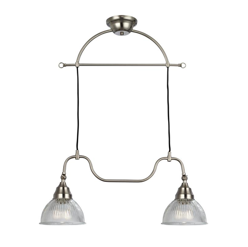 104852 Åsnen 2-osainen riippuvalaisin, harjattu teräs / kirkas lasi, Markslöjd - Riippuvat valaisimet - 010766 - 1