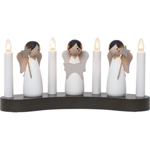 655-85 Enkelikuoro puukynttelikkö, 4 haarainen, Star Trading, Noortrade - Kyntteliköt ja kynttilät - 183866 - 1