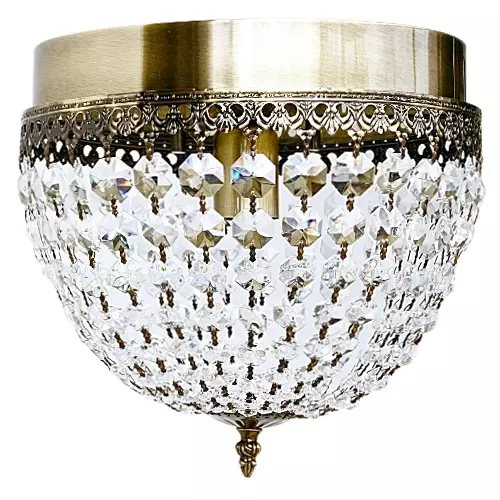 Karita3 kristalliplafondi 40cm, antiikkimessinki tai kromi, Virvatuli-valaisimet - Plafondit - 012406 - 1