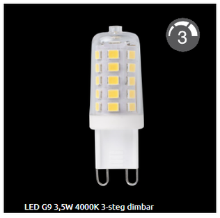 4633440 3,5 / 2 / 0,7W 3-step led-lamppu G9 kanta, 4000K, unison.se - Led-lamput - 008577 - 2