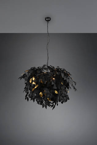 R10464032 Reality Leavy- riippuvalaisin musta/kulta 70cm, www.trio-lighting.com - Riippuvat valaisimet - 005617 - 2