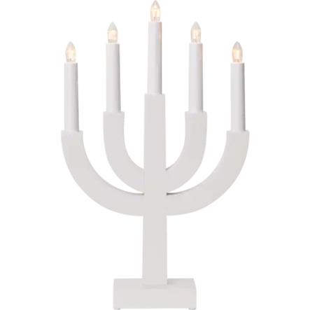 219-61 Selma 5 haarainen puukynttelikkö, valkoinen, Star Trading, noortrade - Kyntteliköt ja kynttilät - 005797 - 1