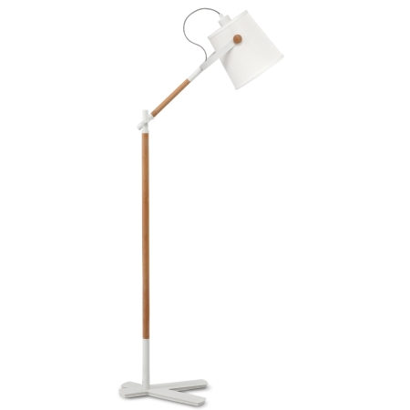 4920 Nordica - lattiavalaisin, Mantra, valkoinen, luonnonvärinen puu, E27, E.lite - Lattiavalaisimet - 101097 - 1