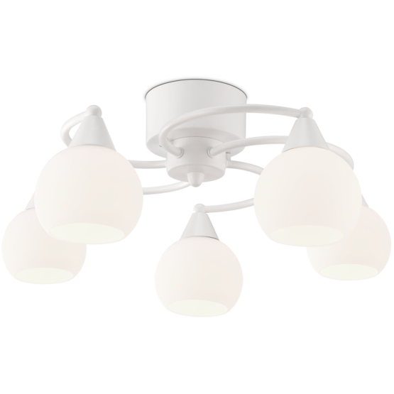 K11010-5V Iris 5-osainen plafondikruunu, mattavalkoinen, E14, Sessak - Plafondit - 101207 - 1