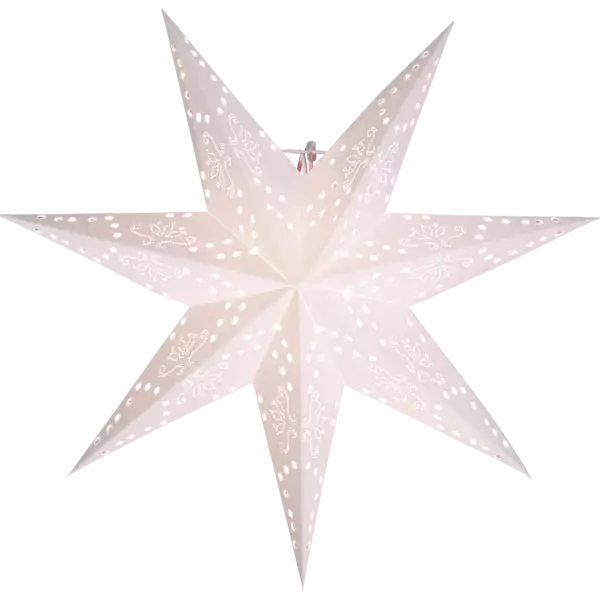 236-16 Romantic paperitähti 54cm johdolla, valkoinen tai roosa, Star Trading, noortrade - Kranssit ja tähdet - 006587 - 1