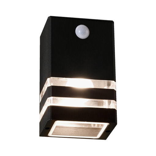 7017 Rio Sensor seinäv.E27 IP54 pir must - Seinä- ja kattovalaisimet - 185107 - 2