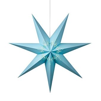 Vaaleansininen paperitähti 75cm - Kranssit ja tähdet - 100247 - 1