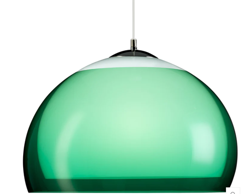 Dipol - riippuvalaisin, vihreä ja valkoinen akryyli, 46cm, E27, Fosto Classics, fosto.fi - Riippuvat valaisimet - 006737 - 1