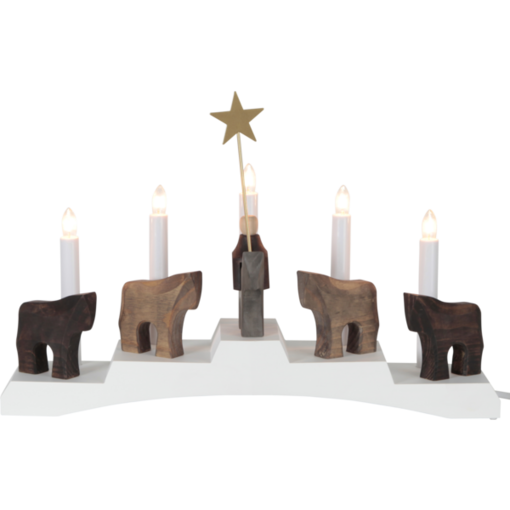 656-85 Staffanin varsat - puukynttelikkö, 5-haarainen, StarTrading, Noortrade - Kyntteliköt ja kynttilät - 182847 - 1