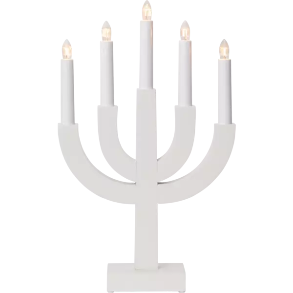 219-61 Selma 5 haarainen puukynttelikkö, valkoinen, Star Trading, noortrade - Kyntteliköt ja kynttilät - 005797 - 1